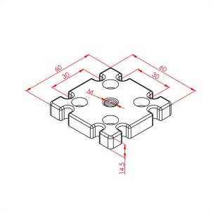 60x60 Ayak Bağlantı Parçası M 10