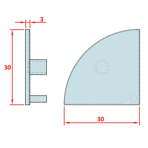 30x30 Radiuslu Profil Kapağı