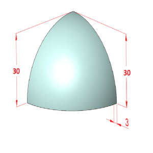 30x30 Köşe Bağlantı Kapağı Radiuslu