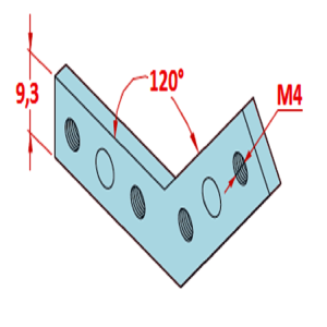 20x20 120◦ Dereceli Bağlantı Parçası