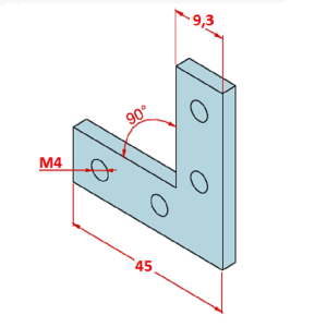 20x20 90◦ Dereceli Bağlantı Parçası