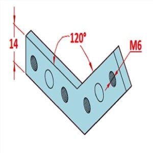 30x30 120◦ Dereceli Bağlantı Parçası