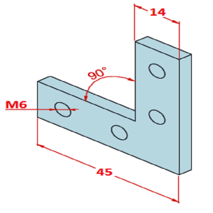 30x30 90◦ Dereceli Bağlantı Parçası 