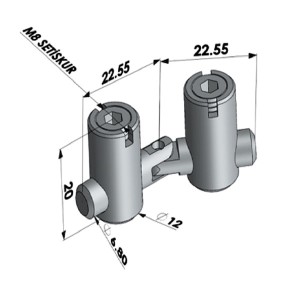 Ø6,3 30x30 Çektirme Açılı Çiftli Bağlantı