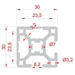 30x30 Kapalı Sigma Profil 