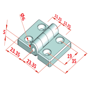 30x30 Metal Zamak Menteşe