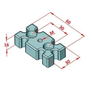 30x60 Ayak Bağlantı Parçası M 8