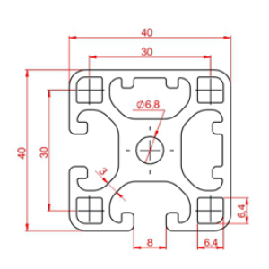 40x40 Özel Seri Çift Yüzey Kapalı Sigma Profil