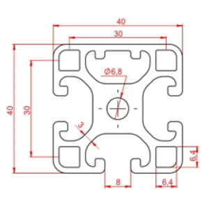 40x40 Özel Seri Tek Yüzey Kapalı Sigma Profil