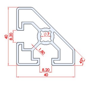 40x40 45° Dereceli Sigma Profil  