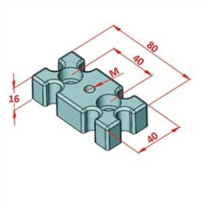 40x80 Ayak Bağlantı Parçası M 12