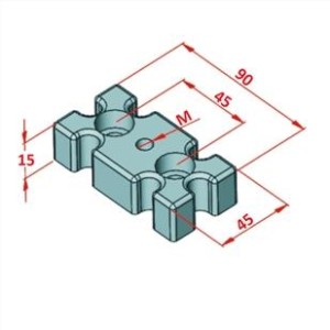 45x45 - 45x90 Ayak Bağlantı Parçası M 16