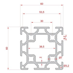 60x60 Çift Kanallı Sigma Profil 