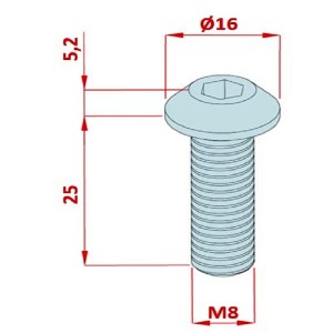 M8x27 Kanal 8 Alın Civatası