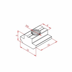 20x20 M6 Kanal 6 T Kanal Somunları