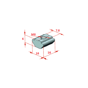 30x30 M8 Kanal 8 T Kanal Somunları