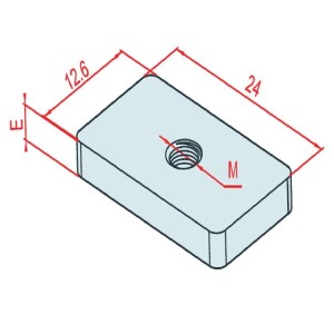 M6 Kanal 8 Dikdörtgen Somun
