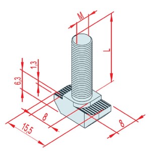 M6x20 K8 Saplamalı Somun