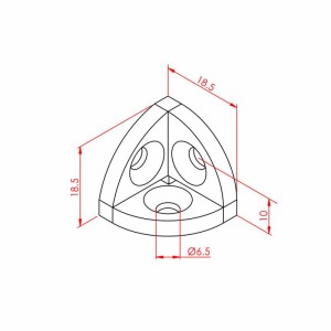 20x20 Radiuslu Köşe Bağlantı