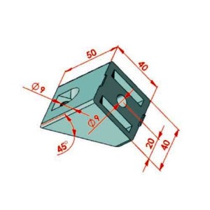 45° Açılı 40x40 Köşe Bağlantı