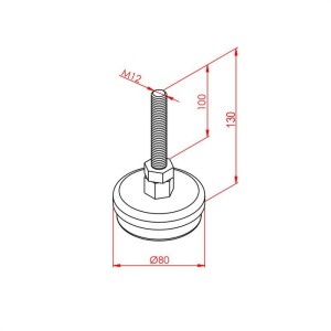 Krom Kaplı Metal Ayak M12