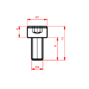 M4 8MM İmbus Civata 