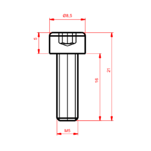 M5 16MM İmbus Civata
