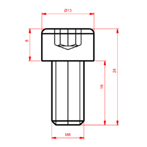 M8 16MM İmbus Civata 