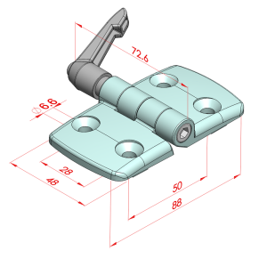 45x45 Plastik Menteşe Sustalı