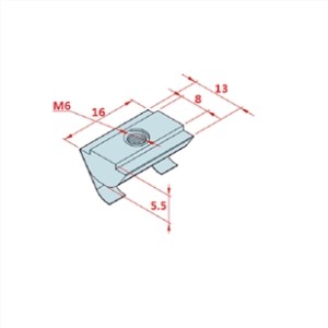 30x30 M6 Kanal 8 Yaylı Somun